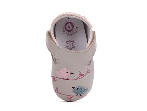 KOŽENÉ CAPÁČKY D.D.STEP - K1596 - 52414 - GREY - PTÁČCI