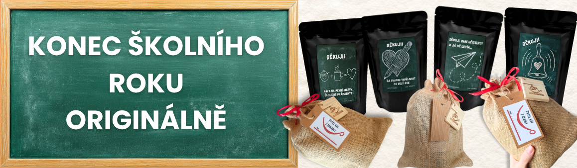 Odměňte učitele za jejich celoroční trpělivost. Dárková káva z naší rodinné pražírny.
