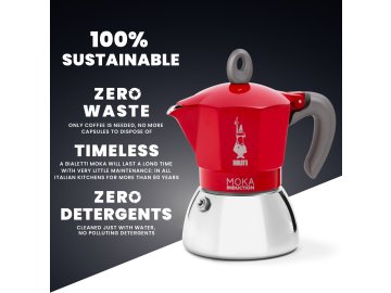 Bialetti Moka Induction 6 porcí Red