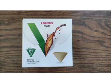 Hario Misarashi hnědé papírové filtry do V60-01 (100 ks) - krabička