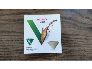 Hario Misarashi hnědé papírové filtry do V60-01 (40 ks) - krabička