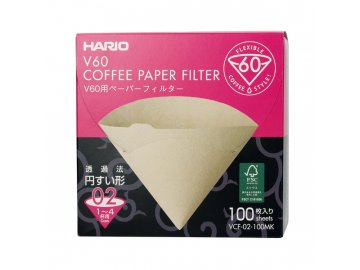 Hario Misarashi hnědé papírové filtry do V60-02 (100 ks) - krabička