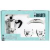Bialetti Set Moka Carosello (Moka Express na 3 porce + 2 šálky s podšálky s panáčkem Bialetti)