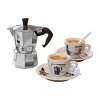 Bialetti Set Moka Carosello (Moka Express na 3 porce + 2 šálky s podšálky s panáčkem Bialetti)