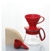 Hario V60 Dripper & Red Pot Set dripper + konvička + filtry + odměrka