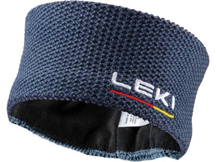 Leki Wool Headband - dark denim-white-poppy red