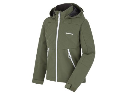 Husky Dětská softshell bunda Salex K khaki (Velikost 122-128)