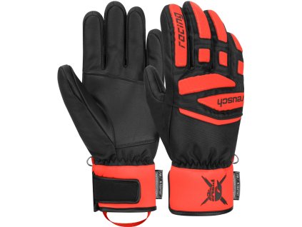 Rukavice Reusch Worldcup Warrior Prime R-TEX XT Junior - black / fluo red