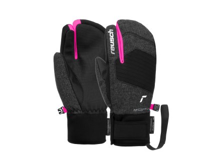 Rukavice Reusch Simon R-TEX XT Junior Lobster - black melange / black / very berry