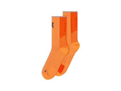 Ponožky On Running Performance Run Sock High Tangerine/Flame (Velikost L)