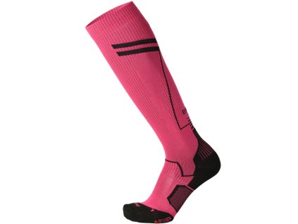 Kompresní běžecké podkolenky Mico MEDIUM W. COMPRESSION RUN LONG SOCKS - růžové