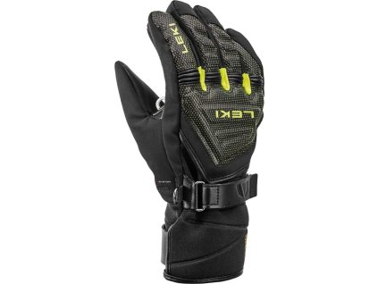 Rukavice Leki Race Coach C-Tech S Junior, black-ice lemon