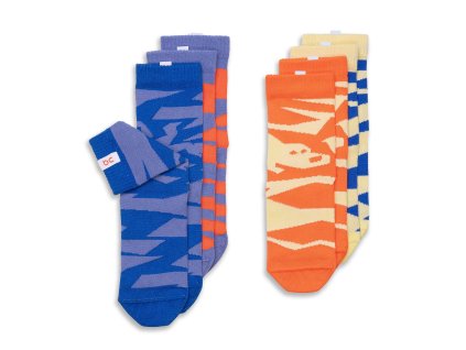 Ponožky ON Running Kids’ Sock 4-Pack Blueberry/Flame (Velikost 26/30)