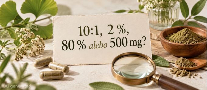 10:1, 2 %, 80 % alebo 500 mg? Ako čítať čísla na etikete bylinného extraktu