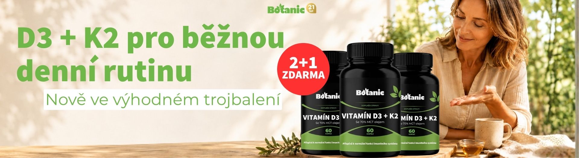 Nově v akci 2+1 zdarma – 3 balení vitaminu D3 + K2 za cenu dvou