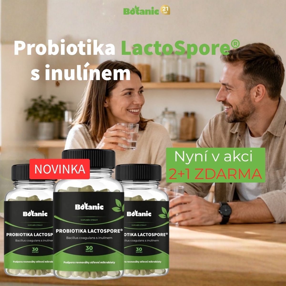 Novinka: Probiotika LactoSpore® s inulínem nyní 2+1 zdarma