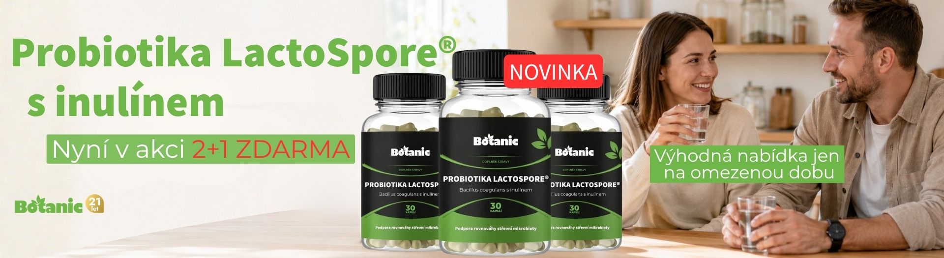 Novinka: Probiotika LactoSpore® s inulínem nyní 2+1 zdarma