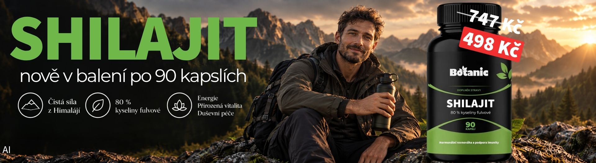 Novinka – Shilajit 90 kapslí, větší balení je tady
