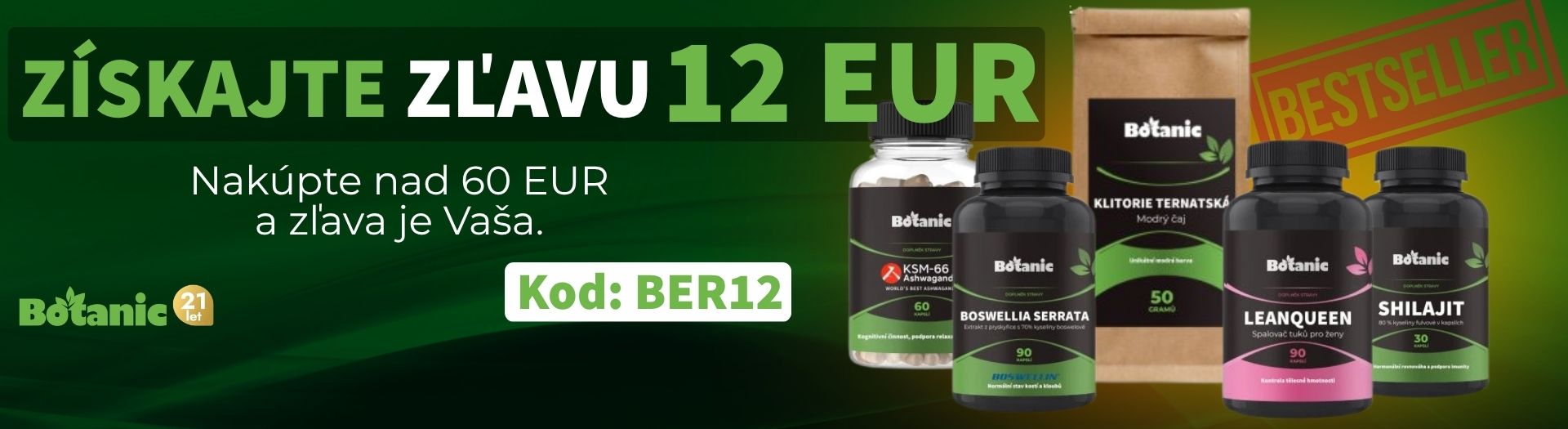 Získajte zľavu 12 € pri nákupe nad 60 €