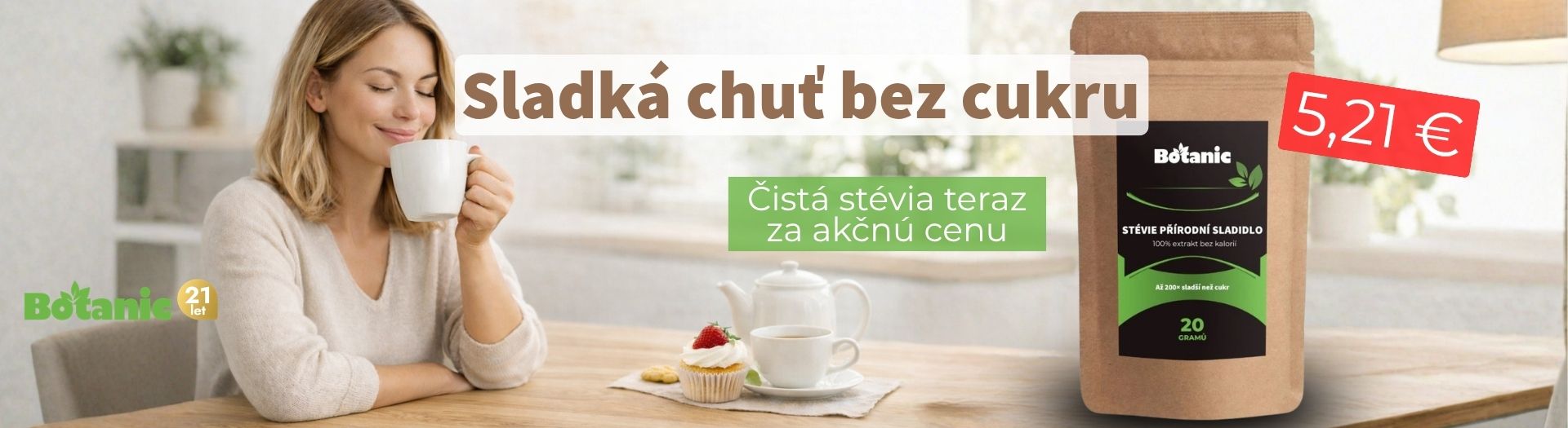 Vyskúšajte čistú stéviu bez kalórií – teraz za 5,21 €