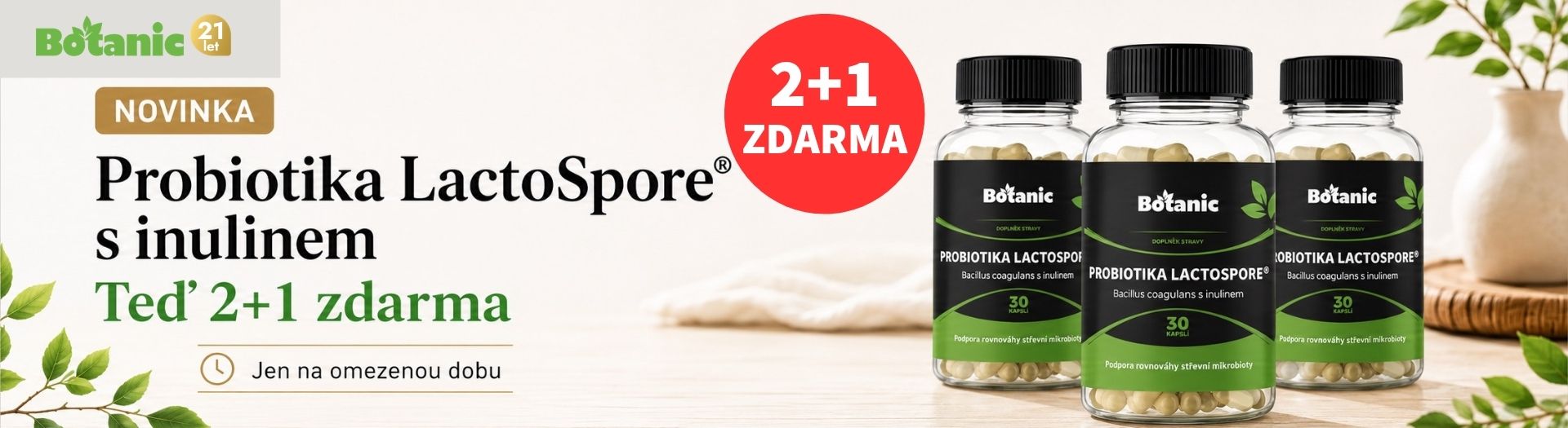 Novinka: Probiotika LactoSpore® s inulínem nyní 2+1 zdarma