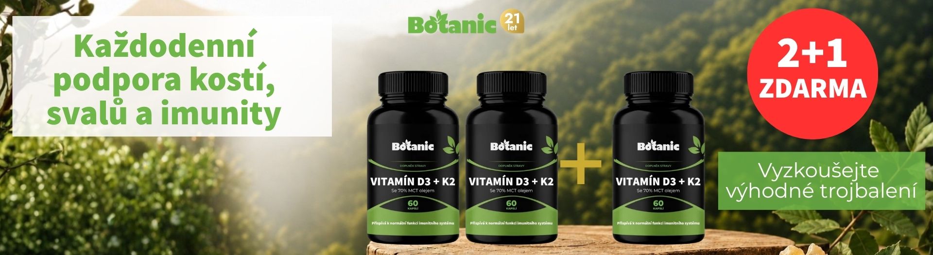 Nově v akci 2+1 zdarma – 3 balení vitaminu D3 + K2 za cenu dvou