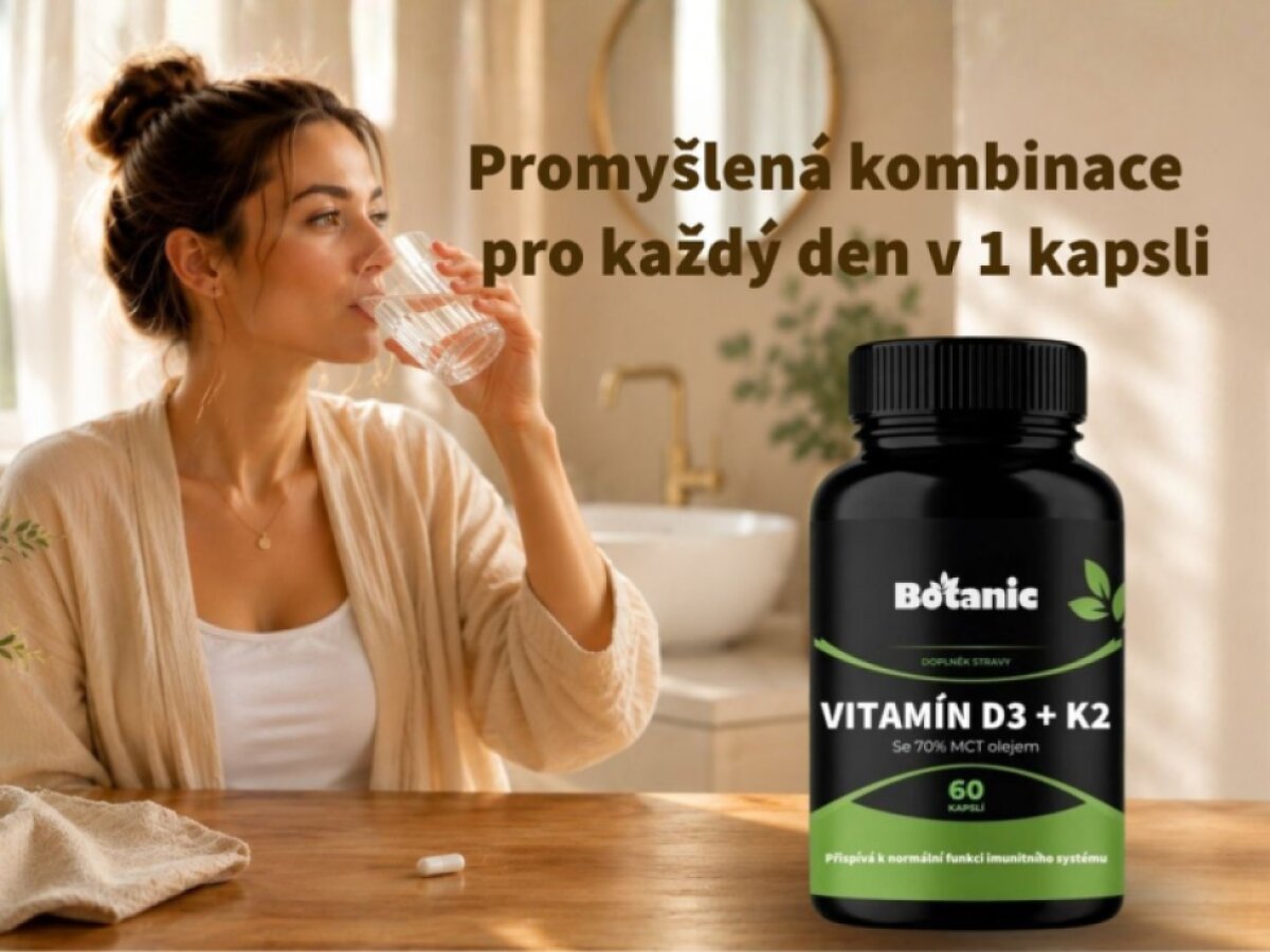 Vitamín D3 + K2 - s MCT olejem v kapslích