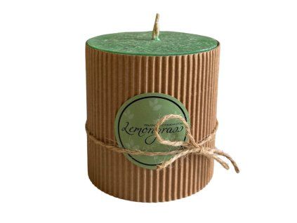 Velká svíčka - Zelená matcha, citronová tráva