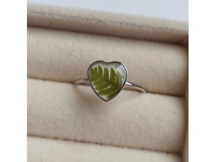 Stříbrný prstýnek s kapradím 1