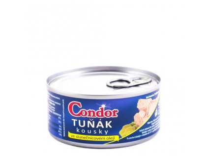 Condor Tuňák kousky ve slunečnicovém oleji 170 g 2 min