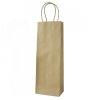 Dárková papírová taška na 1 víno kraftová přírodní min