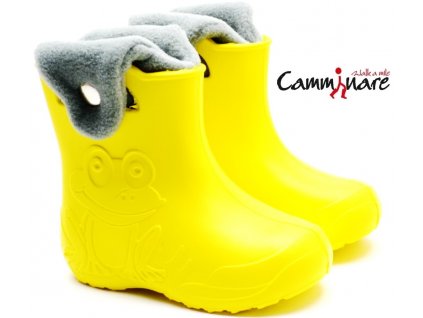 CAMMINARE G001 zateplené sněhule/gumáky žluté