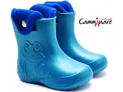 CAMMINARE G006 zateplené sněhule/gumáky tyrkys