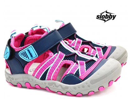 Trekové sandály SLOBBY 152-0055 modrorůžové