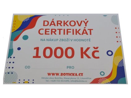 Dárkový poukaz 1000,- Kč
