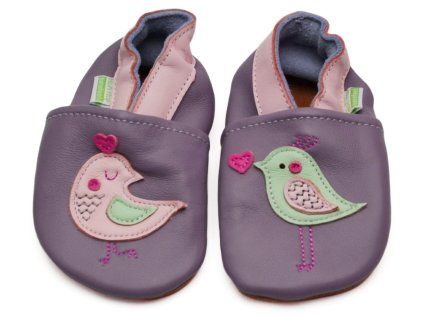 Hopi Hop BAREFOOT kožené capáčky PTÁČEK violet