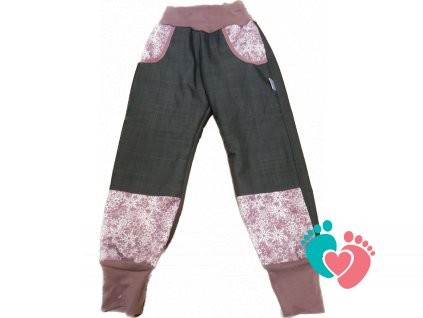 Softshellové kalhoty (zateplené beránkem) - šedé s hvězdičkami