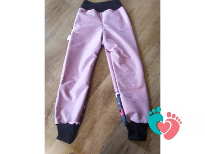 Softshellové kalhoty (zateplené beránkem) - růžové s beruškami, Botičkov Chrudim