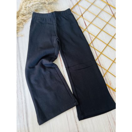 Dievčenské rozšírené bavlnené nohavice - Čierna (Veľkosť 104)