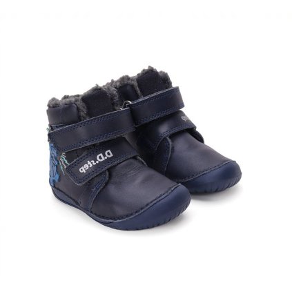 Chlapčenské barefoot zimné čižmy D.D.STEP - Modrá (Veľkosť 21)