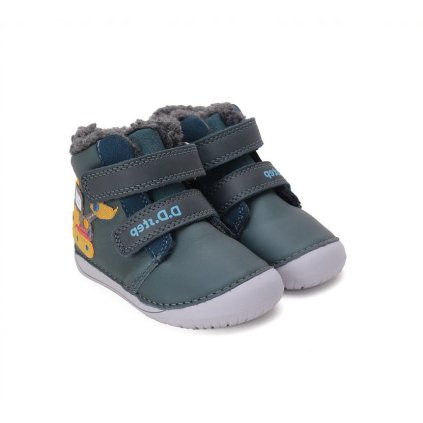 Chlapčenské barefoot zimné čižmy D.D.STEP - Modrá (Veľkosť 21)