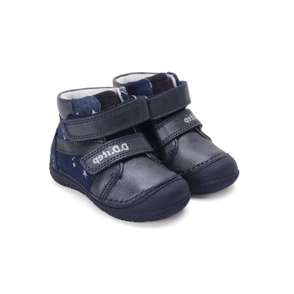 D.D.STEP dievčenská celokožená obuv - Modrá (Veľkosť 25)