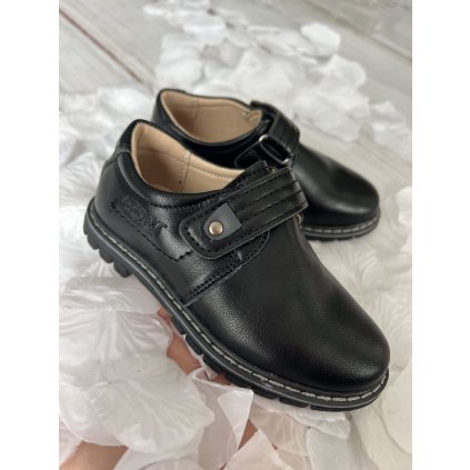 Chlapčenské čierne poltopánky - Čierna (Veľkosť 27)