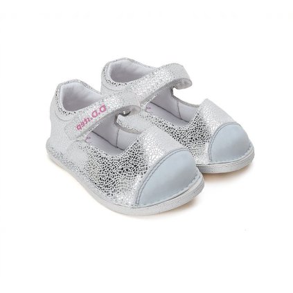 D.D.STEP barefoot dievčenské baleríny - Strieborná (Veľkosť 22)