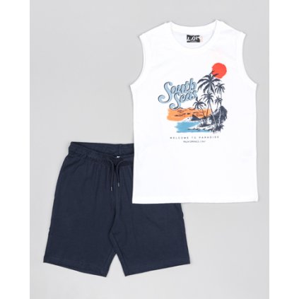 Letný chlapčenský dvojdielny set - Biela (Veľkosť 164)