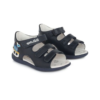 D.D.STEP chlapčenské celokožené sandále - Modrá (Veľkosť 19)