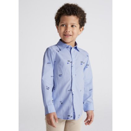 MAYORAL chlapčenská košeľa 4186-049 light blue - Modrá (Veľkosť 134)