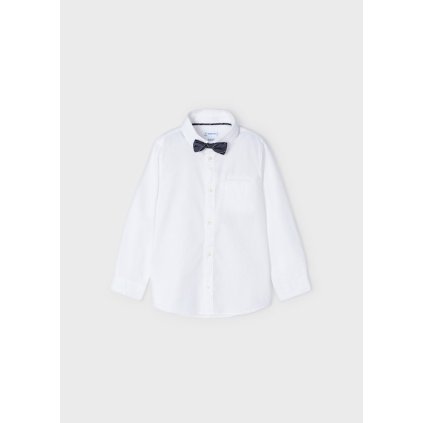 MAYORAL chlapčenská košeľa s motýlikom 4184-060 white - Biela (Veľkosť 98)