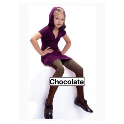 Detské vrúbkované pančuchy AGATKA 100den - Hnedá (Veľkosť 134/140)