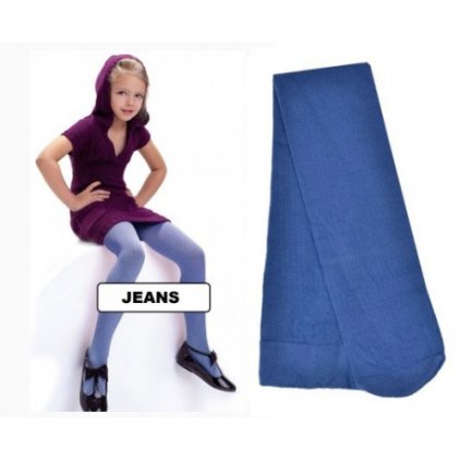 Detské vrúbkované pančuchy AGATKA 100den - Modrá (Veľkosť 134/140)